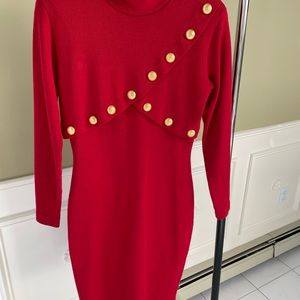 Iconic military inspired stretch sweater dress